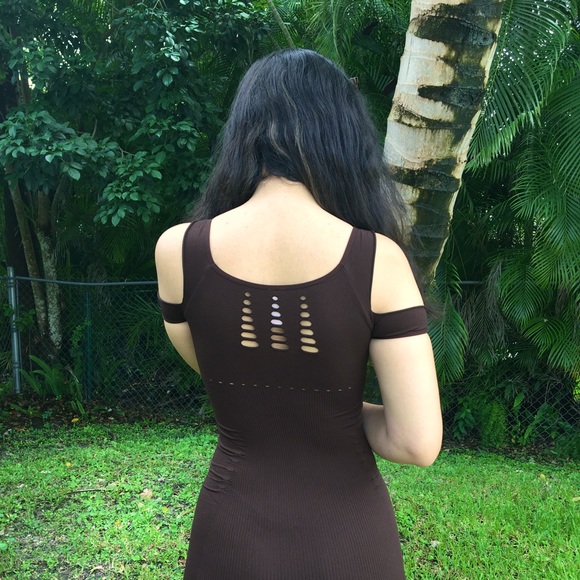 Beyond SEXY BODYCON Brown Mini Dress NWT - Picture 3 of 4
